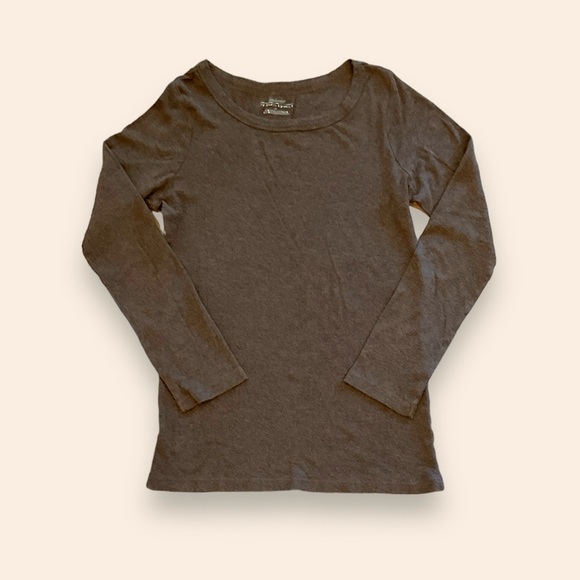 Daisy Fuentes LARGE My Favorite Layering Tee Long Sleeve Heather Brown - Picture 3 of 8